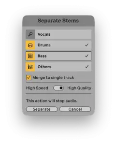 Merge Selected Stems to Single Track