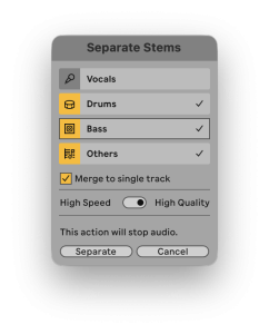 Merge Selected Stems to Single Track